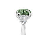 White gold Three-Stone Fancy Green Round Cut Brilliant Diamond Solitaire Ring with Tapered Band and Four-Prong Setting_36