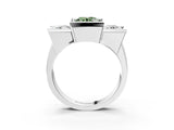 White gold Three Stone Fancy Green Round Cut Cut Channel Set Diamond Ring_27