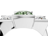 White gold Three Stone Fancy Green Round Cut Cut Channel Set Diamond Ring_28