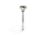 White gold Three-Stone Fancy Green Round Cut Cut Diamond Pavé Band with Prong Setting_47