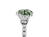 White gold Three-Stone Fancy Green Round Cut Cut Diamond Pavé Band with Prong Setting_56