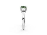 White gold Three-Stone Fancy Green Round Cut Cut Diamond Ring with Channel Set Band and Four-Prong Setting_32