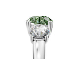 White gold Three-Stone Fancy Green Round Cut Cut Diamond Ring with Channel Set Band and Four-Prong Setting_65