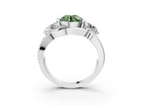 White gold Three-Stone Fancy Green Round Cut Cut Diamond Split Shank Prong Set Ring_15