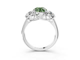 White gold Three-Stone Fancy Green Round Cut Diamond Engagement Ring with Prong Setting_18