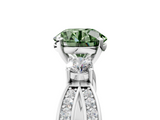White gold Three-Stone Fancy Green Round  Cut Diamond Twist Band with Prong Setting_95