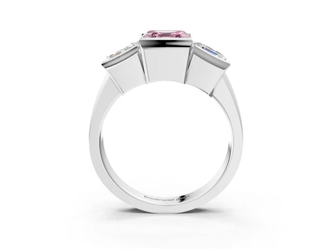 White gold Three Stone Fancy Pink Asscher Cut Cut Channel Set Diamond Ring_27