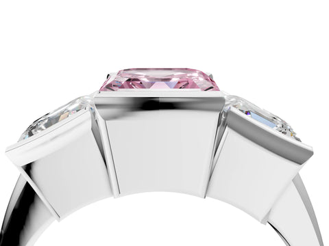 White gold Three Stone Fancy Pink Asscher Cut Cut Channel Set Diamond Ring_28