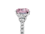White gold Three-Stone Fancy Pink Asscher Cut Cut Diamond Pavé Band with Prong Setting_38