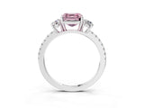 White gold Three-Stone Fancy Pink Asscher Cut Cut Diamond Pavé Band with Prong Setting_42