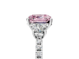 White gold Three-Stone Fancy Pink Asscher Cut Cut Diamond Pavé Band with Prong Setting_56
