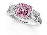 White gold Three-Stone Fancy Pink Asscher Cut Cut Diamond Ring with Channel Set Band and Four-Prong Setting_13
