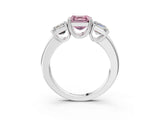 White gold Three-Stone Fancy Pink Asscher Cut Cut Diamond Ring with Channel Set Band and Four-Prong Setting_15