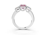 White gold Three-Stone Fancy Pink Asscher Cut Cut Diamond Ring with Channel Set Band and Four-Prong Setting_15