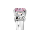 White gold Three-Stone Fancy Pink Asscher Cut Cut Diamond Ring with Channel Set Band and Four-Prong Setting_17