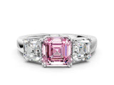 White gold Three-Stone Fancy Pink Asscher Cut Cut Diamond Ring with Channel Set Band and Four-Prong Setting_36
