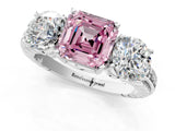White gold Three-Stone Fancy Pink Asscher Cut Cut Diamond Ring with Channel-Set Band and Prong Setting_13
