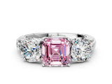 White gold Three-Stone Fancy Pink Asscher Cut Cut Diamond Ring with Channel-Set Band and Prong Setting_18