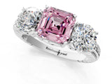 White gold Three-Stone Fancy Pink Asscher Cut Cut Diamond Ring with Channel-Set Band and Prong Setting_19
