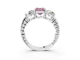 White gold Three-Stone Fancy Pink Asscher Cut Cut Diamond Ring with Channel-Set Band and Prong Setting_21