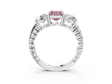 White gold Three-Stone Fancy Pink Asscher Cut Cut Diamond Ring with Channel-Set Band and Prong Setting_21