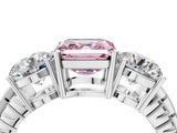 White gold Three-Stone Fancy Pink Asscher Cut Cut Diamond Ring with Channel-Set Band and Prong Setting_22