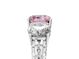 White gold Three-Stone Fancy Pink Asscher Cut Cut Diamond Ring with Channel-Set Band and Prong Setting_23