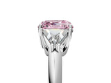 White gold Three-Stone Fancy Pink Asscher Cut Cut Diamond Ring with Trillion Side Stones and Four-Prong Setting_16