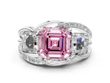 White gold Three-Stone Fancy Pink Asscher Cut Cut Diamond Split Shank Prong Set Ring_12