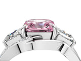 White gold Three-Stone Fancy Pink Asscher Cut Cut Diamond Split Shank Prong Set Ring_16