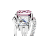 White gold Three-Stone Fancy Pink Asscher Cut Cut Diamond Split Shank Prong Set Ring_17