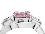 White gold Three-Stone Fancy Pink Asscher Cut Cut Diamond Split Shank Prong Set Ring_28