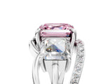 White gold Three-Stone Fancy Pink Asscher Cut Cut Diamond Split Shank Prong Set Ring_29