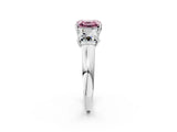 White gold Three-Stone Fancy Pink Asscher Cut Cut Solitaire Ring with Classic Prong Setting_14