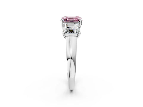 White gold Three-Stone Fancy Pink Asscher Cut Cut Solitaire Ring with Classic Prong Setting_14