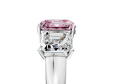 White gold Three-Stone Fancy Pink Asscher Cut Cut Solitaire Ring with Classic Prong Setting_17