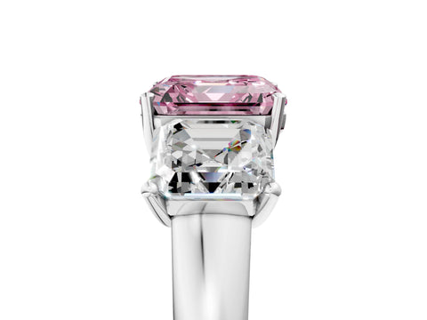 White gold Three-Stone Fancy Pink Asscher Cut Cut Solitaire Ring with Classic Prong Setting_17