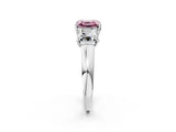 White gold Three-Stone Fancy Pink Asscher Cut Cut Solitaire Ring with Classic Prong Setting_2