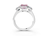 White gold Three-Stone Fancy Pink Asscher Cut Cut Solitaire Ring with Classic Prong Setting_3
