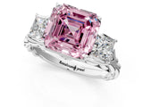 White gold Three-Stone Fancy Pink Asscher Cut Diamond Braided Band Ring with Four-Prong Setting_52