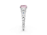 White gold Three-Stone Fancy Pink Asscher Cut Diamond Braided Band Ring with Four-Prong Setting_53