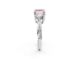 White gold Three-Stone Fancy Pink Asscher Cut Diamond Channel Set Engagement Ring with Prong Setting_14