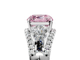 White gold Three-Stone Fancy Pink Asscher Cut Diamond Engagement Ring with Pave Band and Prong Setting_17