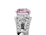 White gold Three-Stone Fancy Pink Asscher Cut Diamond Engagement Ring with Pave Band and Prong Setting_23