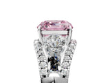 White gold Three-Stone Fancy Pink Asscher Cut Diamond Engagement Ring with Pave Band and Prong Setting_5