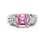 White gold Three-Stone Fancy Pink Asscher  Cut Diamond Ring with Channel-Set Band and Four-Prong Setting_17