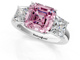 White gold Three-Stone Fancy Pink Asscher  Cut Diamond Ring with Channel-Set Band and Four-Prong Setting_18