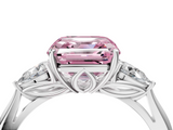 White gold Three-Stone Fancy Pink Asscher  Cut Diamond Ring with Pear Side Stones in Four-Prong Setting_21