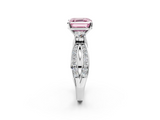 White gold Three-Stone Fancy Pink Asscher  Cut Diamond Twist Band with Prong Setting_19