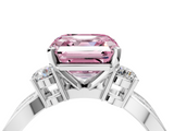 White gold Three-Stone Fancy Pink Asscher  Cut Diamond Twist Band with Prong Setting_21